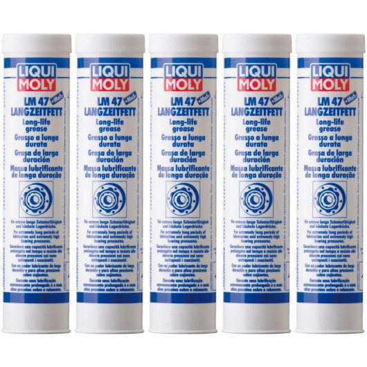 Liqui Moly 3520 LM 47 Langzeitfett + MoS2 Fett Kartusche 5x 400 Gramm