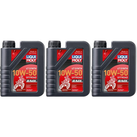 Liqui Moly 3051 Motorbike 4T Synth 10W-50 Offroad Race 3x 1l = 3 Liter