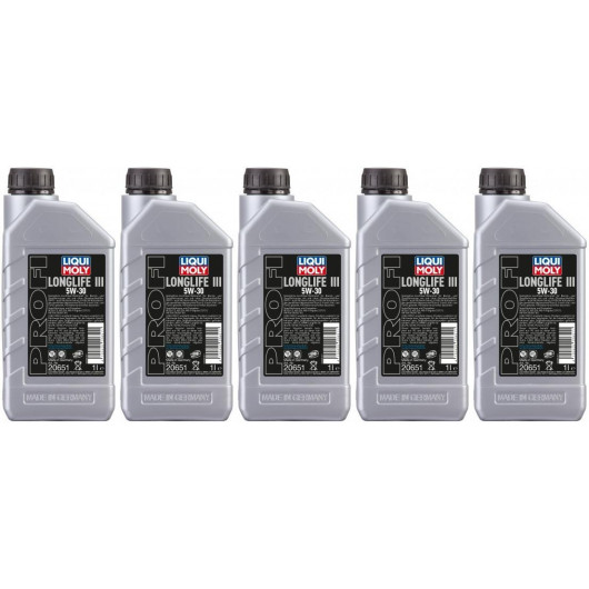 Liqui Moly 20651 Profi Longlife III 5W-30 Motoröl 5x 1l = 5 Liter