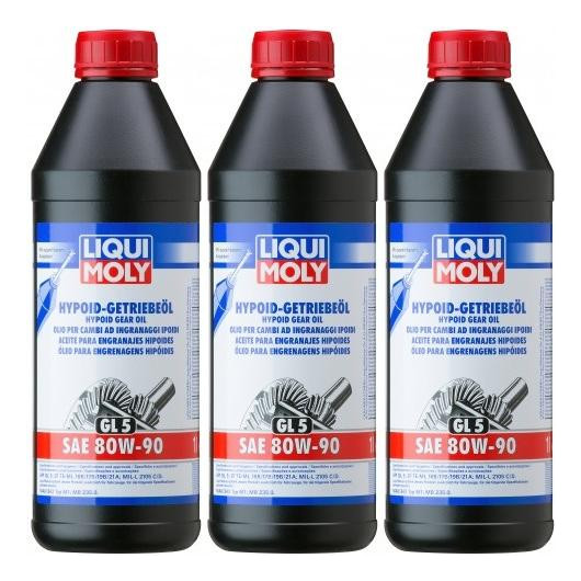 Liqui Moly 4406 Hypoid-Getriebeöl (GL5) SAE 80W-90 Flasche 3x 1l = 3 Liter
