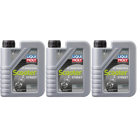 Liqui Moly 1621 Motorbike 2T Semisynth Scooter Street 3x 1l = 3 Liter