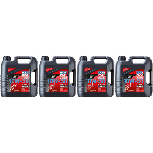 Liqui Moly 1686 Racing Synth Street Race 4T 10W-50 Motoröl 4x 4l = 16 Liter