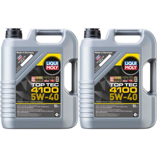 Liqui Moly 3701 Top Tec 4100 5W-40 Motoröl 2x 5 = 10 Liter