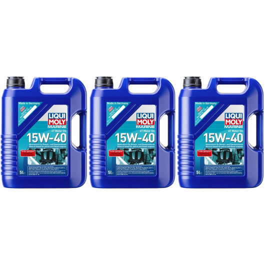 Liqui Moly 25016 Marine 4T Motor Oil 15W-40 3x 5 = 15 Liter