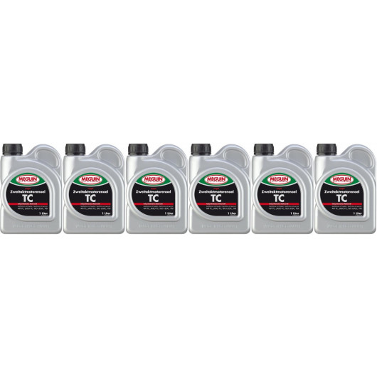 Meguin megol 9025 TC 2T teilsynthetisches Motorrad Motoröl 6x 1l = 6 Liter
