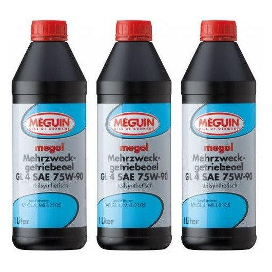 Meguin megol 4867 Mehrzweck-Getriebeöl GL4 SAE 75W-90 3x 1l = 3 Liter