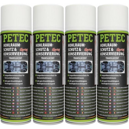Petec Hohlraumschutz & Konservierung, Spray 4x 500ml