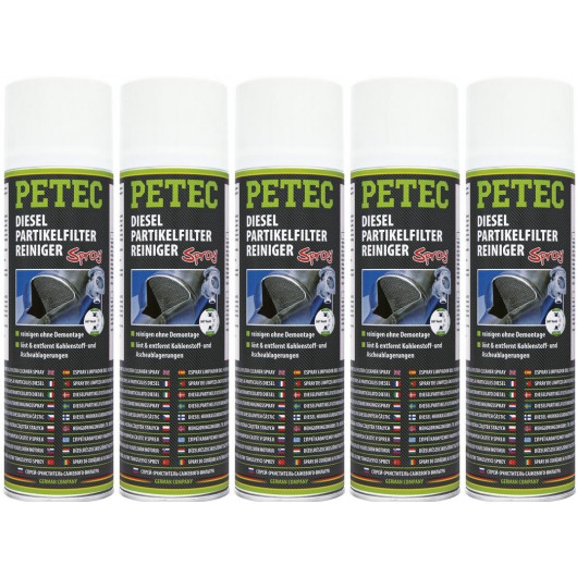 Petec Dieselpartikelfilterreiniger Spray 5x 400 Milliliter
