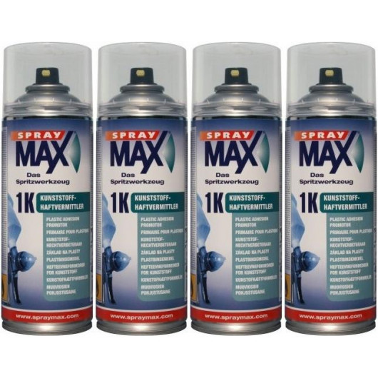 SprayMax 1K Kunststoff-Haftvermittler, 4x 400 Milliliter
