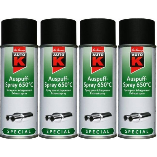 Auto-K Special Auspuffspray 650°C schwarz, 4x 400 Milliliter