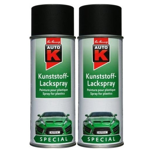 Auto-K Special Kunststoff-Lackspray schwarz, 2x 400 Milliliter