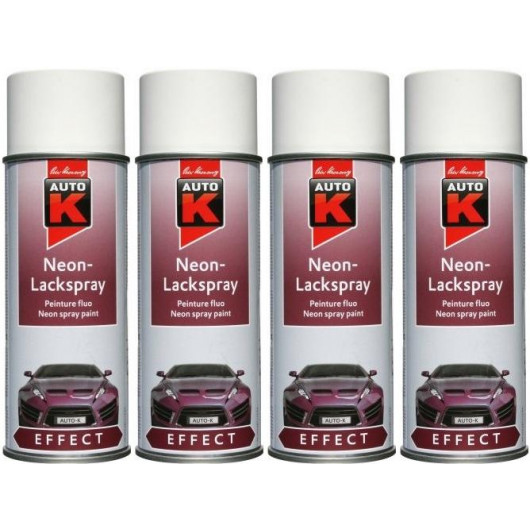Auto-K Effect Neon-Lackspray weiß, 4x 400 Milliliter