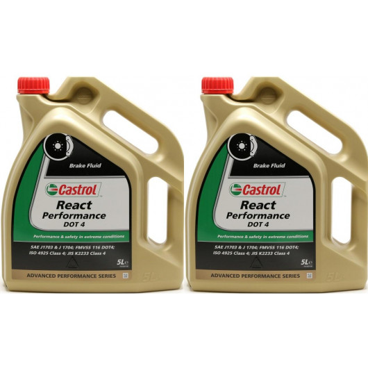 Castrol React Performance DOT 4 Bremsflüssigkeit 2x 5 = 10 Liter