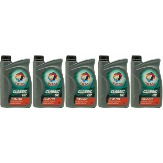 TOTAL Quartz Classic C2 5W-30 Motoröl 5x 1l = 5 Liter