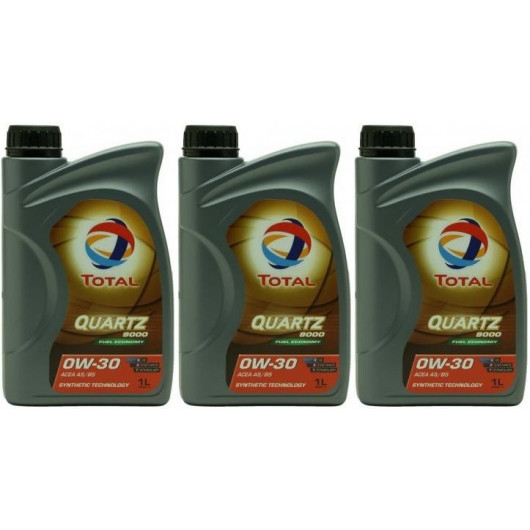 Total Quartz 9000 Fuel Economy 0W-30 Motoröl 3x 1l = 3 Liter - SAE 0W ...