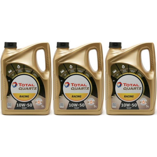 Total Quartz Racing 10W-50 Motoröl 3x 5 = 15 Liter