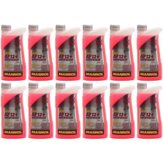 Mannol Kühlerfrostschutz Antifreeze AF12+ -40 Fertigmischung 12x 1l = 12 Liter