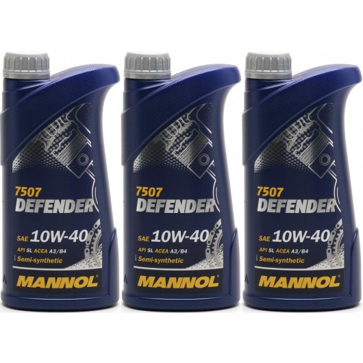 Mannol Defender 10W-40 Diesel & Benziner Motoröl 3x 1l = 3 Liter - SAE ...