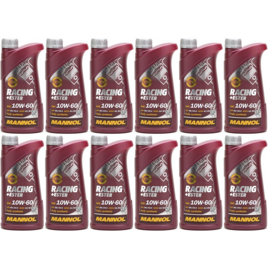 MANNOL Racing+Ester 10W-60 Motoröl 12x 1l = 12 Liter