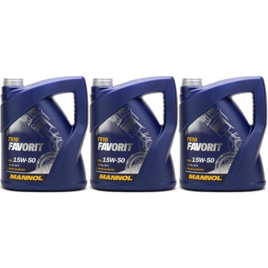 MANNOL Favorit 15W-50 3x 5 = 15 Liter