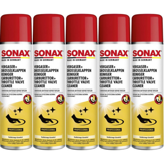 SONAX Vergaser + DrosselklappenReiniger 5x 400 Milliliter