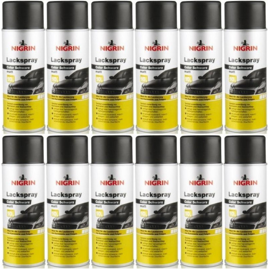 Nigrin Lackspray schwarz matt Spray 12x 400 Milliliter