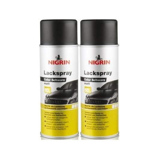 Nigrin Lackspray schwarz matt Spray 2x 400 Milliliter
