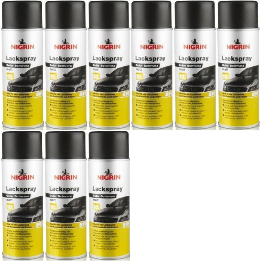 Nigrin Lackspray schwarz matt Spray 9x 400 Milliliter