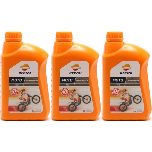 Repsol Motorrad Getriebeöl MOTO TRANSMISSION 75W 1 Liter 3x 1l = 3 Liter