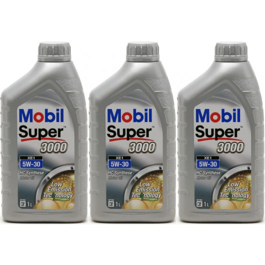 Mobil Super 3000 Formula XE X1 5W-30 Motoröl (BMW LL0-4)1l 3x 1l = 3 ...