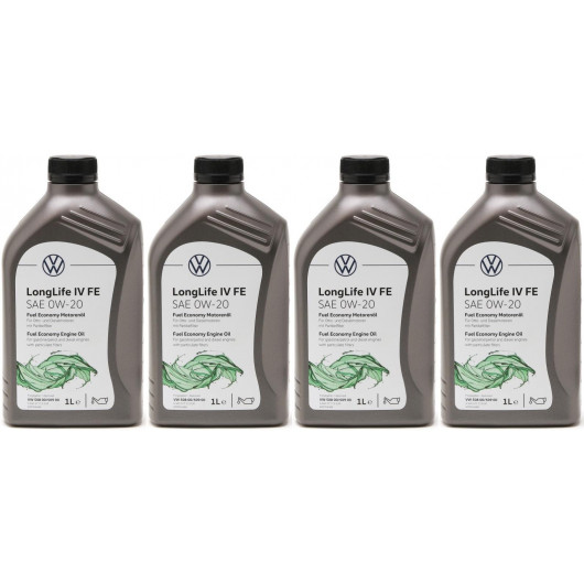 Original VW Longlife IV 0W-20 508.00/ 509.00 GS60577M2EUR - 4x 1l = 4 Liter