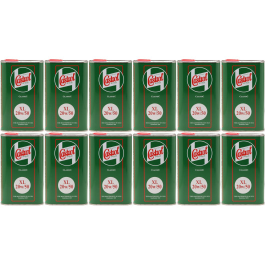 Castrol Classic XL 20W-50 Oldtimer Öl / Classic Cars Motoröl 12x 1l = 12 Liter