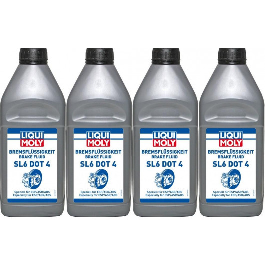 Liqui Moly 21168 Bremsflüssigkeit SL6 DOT 4 4x 1l = 4 Liter