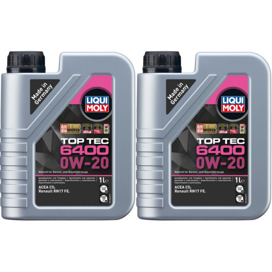 Liqui Moly 21584 Top Tec 6400 0W-20 2x 1l = 2 Liter