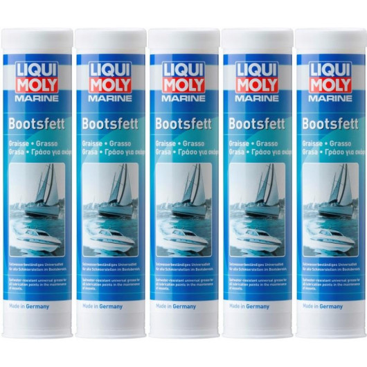 Liqui Moly 25043 Marine Bootsfett Fett Kartusche 5x 400 Gramm