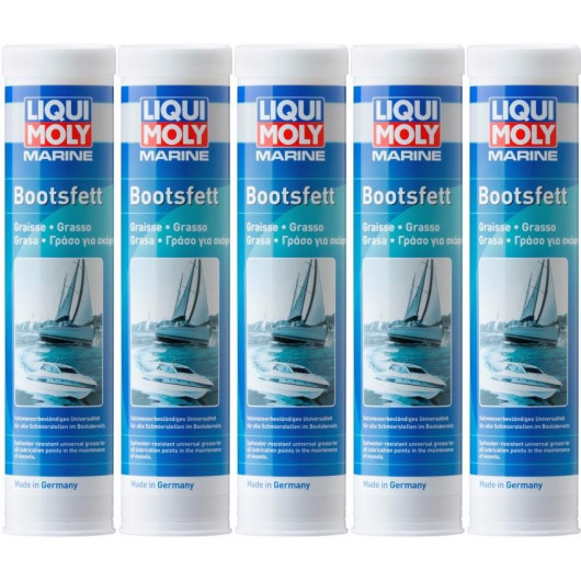 Liqui Moly 25043 Marine Bootsfett Fett Kartusche 5x 400 Gramm