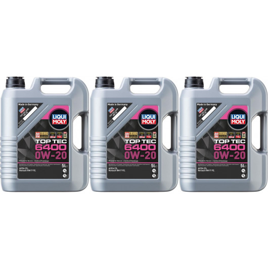 Liqui Moly 21585 Top Tec 6400 0W-20 3x 5 = 15 Liter