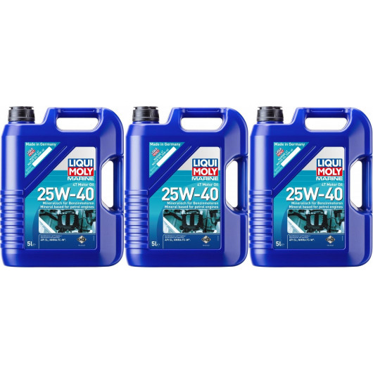 Liqui Moly 25027 Marine 4T Motor Oil 25W-40 3x 5 = 15 Liter