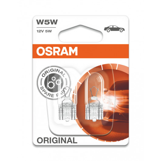 Osram W5W 12V 5W W2,1x9,5d Glassockellampe Blister 2stk. - W5W -  Kennzeichen-, & Innenraumbeleuchtung - Lampen/LED 