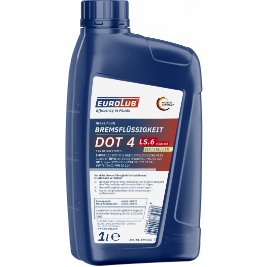 Eurolub Bremsflüssigkeit DOT4 LS.6 (CLASS6) 1l