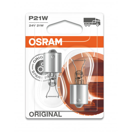 Osram P21W 24V 21W BA15s 2st. Blister Orginal Osram - BA15s - 24V LKW  Beleuchtung - Lampen/LED 
