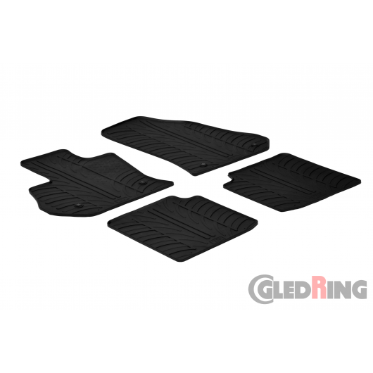 Original Gledring Passform Fußmatten Gummimatten 4 Tlg.+Fixing - Fiat 500L  2012->6.2017 - Innenbereich - Zubehör 