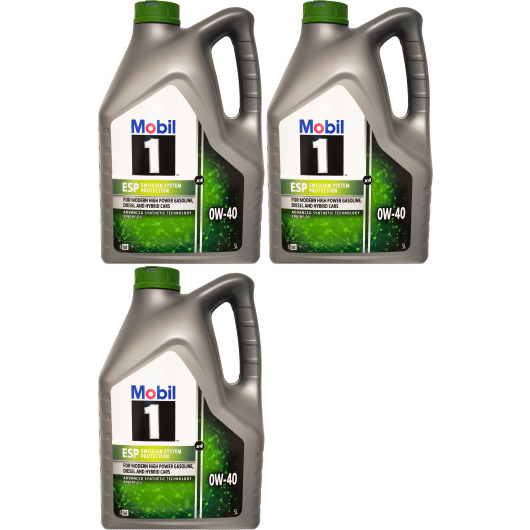 Mobil 1 ESP x3 0W-40 Motoröl 3x 5 = 15 Liter