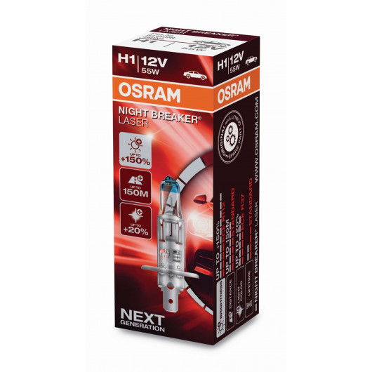 OSRAM 64150NL NIGHT BREAKER® LASER H1 Folding Box