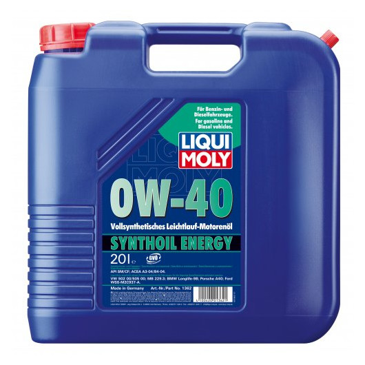 Liqui Moly Synthoil Energy 0W-40 Motoröl 20l Kanister