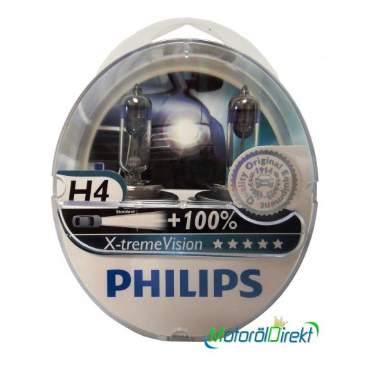 Philips H4 12V 60/55W P43t X-treme Vision +100% 2st.