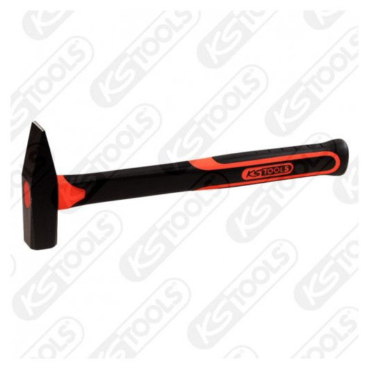 KS Tools Schlosserhammer 142.1081 – 800g, Fiberglasstiel, Französische Form, Geschmiedet