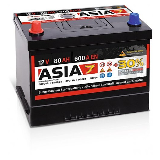 Panther ASIA 07 +30% A7 80Ah 600A Autobatterie 12V 