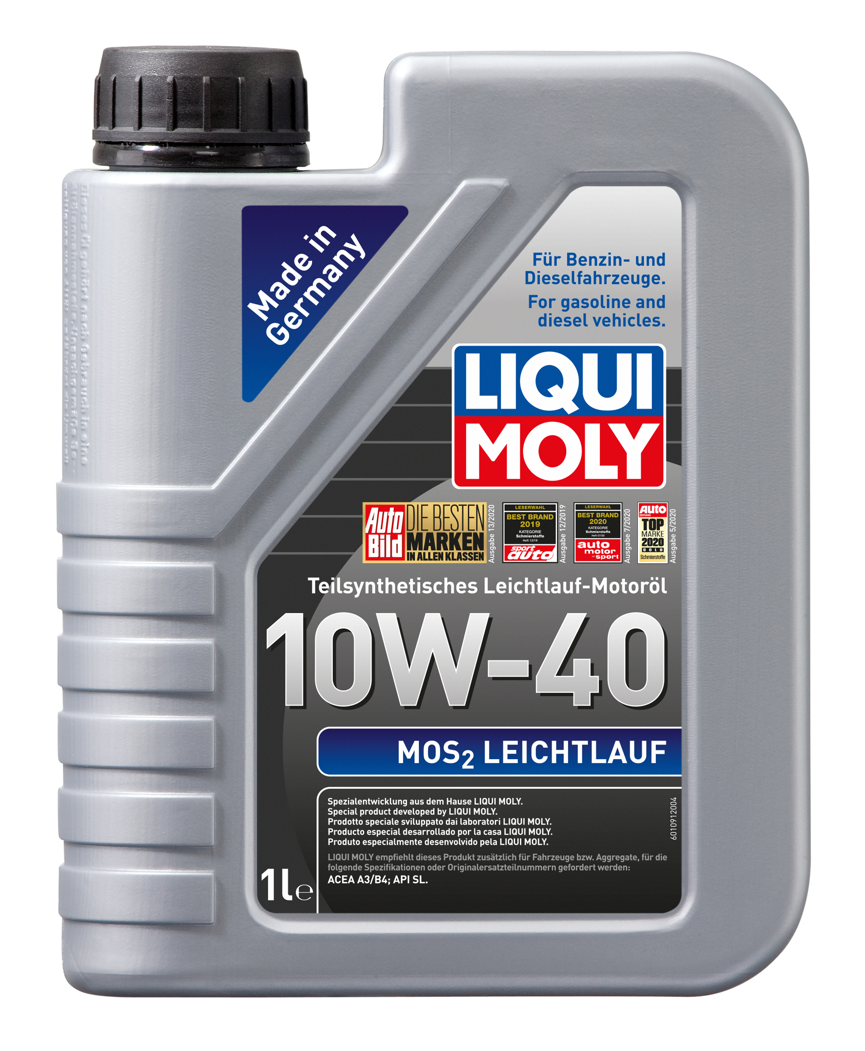 Liqui Moly MoS2 Leichtlauf Diesel & Benziner 10W-40 Motoröl 1Liter