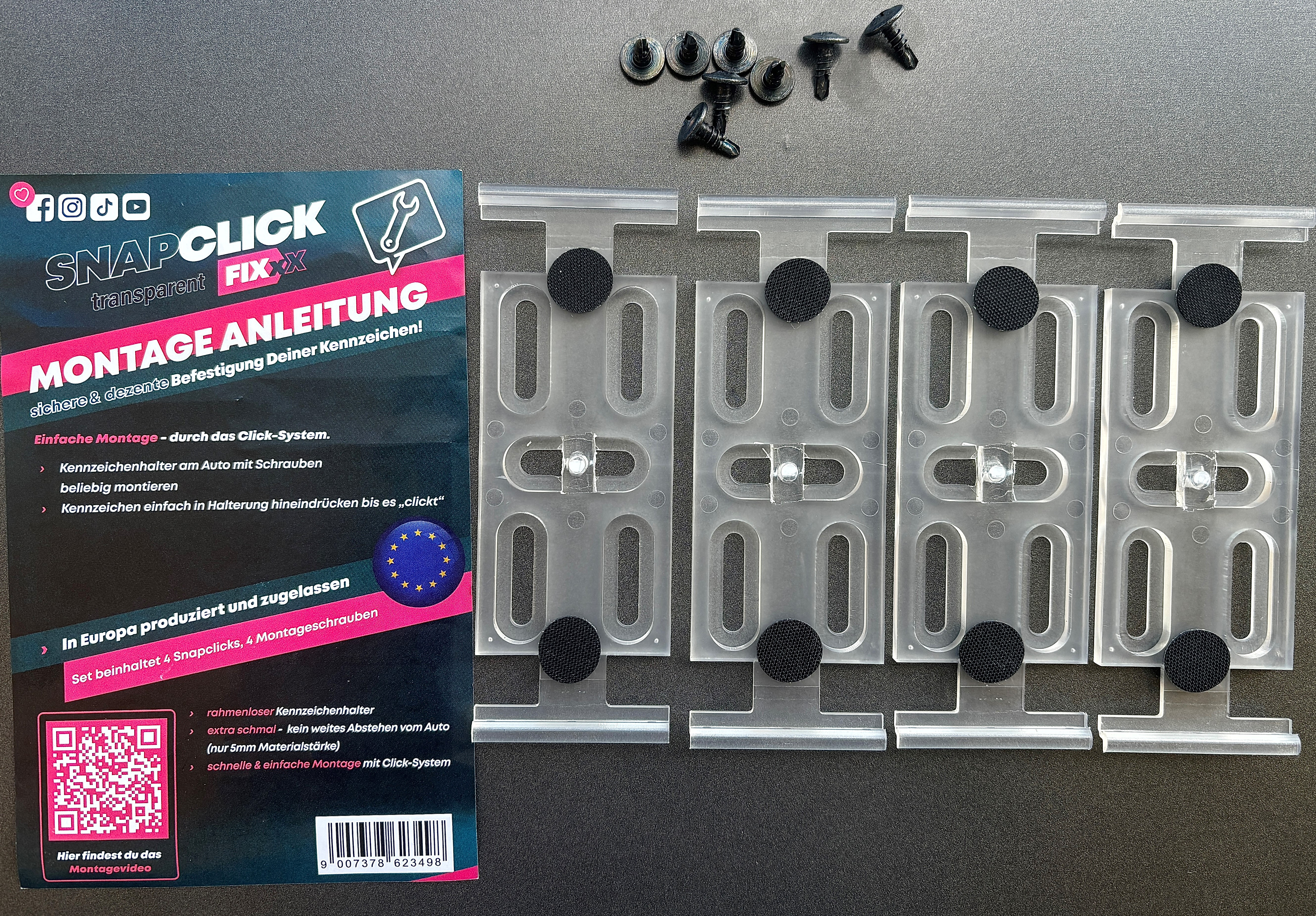 Rahmenlose Kennzeichenhalter transparent UV beständig